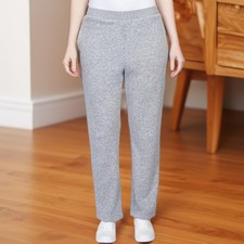 Alfred Dunner Womens Comfort Fit Knit Short Length Pant Grey Size M NWT