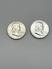1956 1957 Proof Franklin Half Dollar Lot (2 Coins) 90% Silver#802