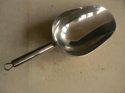 große Metallschaufel,Schütte,Mehlschaufel,Eisschaufel,Edelstahl,gebraucht