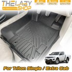 3D Moulded Floor Mats for Triton MQ MR Single / Extra Cab 2015-2024 Car Mat
