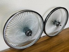 20" Lowrider Bicycle Dayton Chrome Wheels 144 Spokes Front & Rear Pair Freewheel
