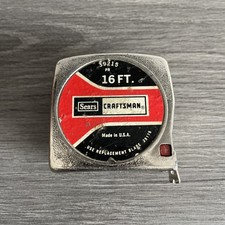 Sears Craftsman Vintage 39215 16' Tape Measure Red Button Made in USA
