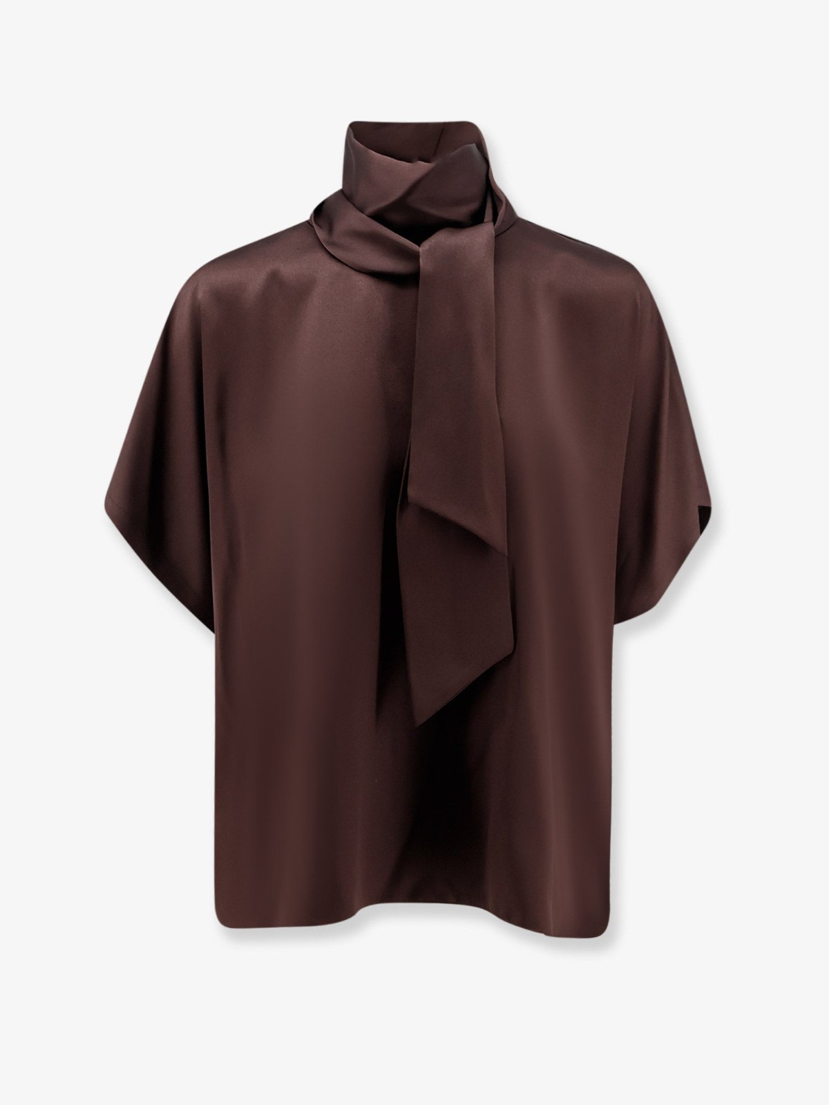BRUNELLO CUCINELLI Brown Silk Top New & Authentic