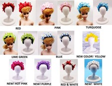 HATS FIT BARBIE FASHION DOLLS DESIGNER FLOWER HEADBAND HATS BARBIE CLOTHES