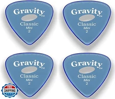 Gravity Picks Classic Mini Jazz Guitar Picks – 2.0mm Thick Blue – Polished El