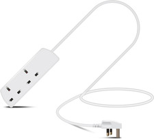 Eagle Two Gang Mains Power 13A Extension Socket to 13A UK Plug Lead Cable, Briti