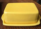 Harlequin Fiesta RARE Yellow Covered Chunky Butter Dish in Excellent Condition!