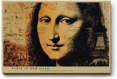 Sinus Art Wandbild Mona Lisa Paris Collage Kunstmotiv Klassisches Portrait mit