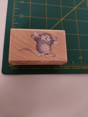 House Mouse HOORAY Monica Stampabilities Wood Rubber Stamp 1995 Vintage 