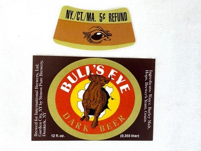 Koch's - Bulls Eye Dark Beer Label - Fred Koch Brewery - Dunkirk, NY - Vintage
