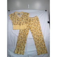 Looney Tunes Tweety Bird Pajama Set Graphic Sleepwear Lounge Pants Top Womens L