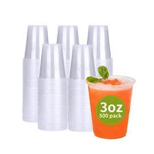 500 Pack 3 oz Disposable Plastic Cups for Mouthwash, Drinking, and Parties