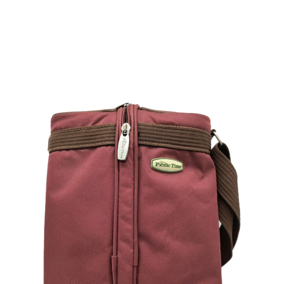 Bolsa de ombro Picnic Time Wine tote de duas garrafas com saca-rolhas e guardanapo - Imagem 2 de 4