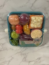 B. toys   Play Food and Basket   20 Pieces of Toy Food   Grocery, Cooking, Pl
