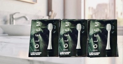 GLEEM REPLACEMENT 2pc.BRUSH HEADS~LOT OF 3~NEW