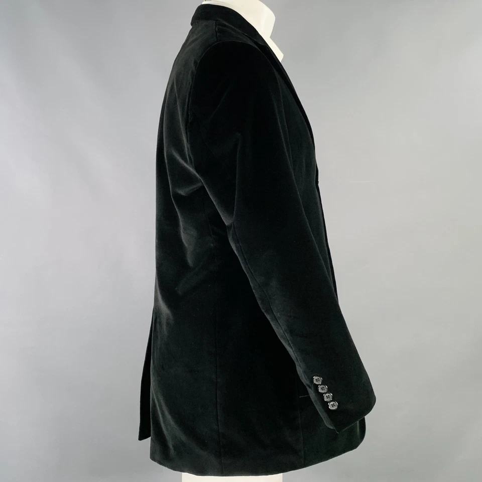 JOHN BARTLETT Size 38 Black Velvet Single Breasted Sport Coat - Image 2 of 4