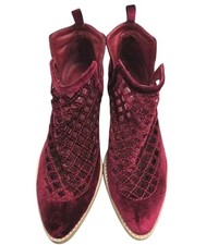 Jeffrey Campbell Taggart Booties Womens 8 Perforated Cut Out Heeled Boho Western