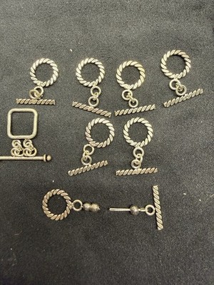 Sterling Silver Toggle Clasp Lot 8pcs Rope Style 18.04g Jewelry Making