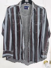 Wrangler Brushpopper Western Vintage Shirt Size Large 16.5-35