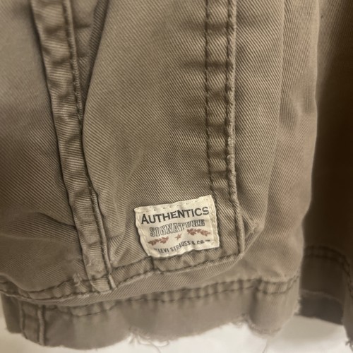 Levi Strauss Authentics Signature Faded Olive Cargo Shorts Mens Size 38 Distress - Picture 2 of 15