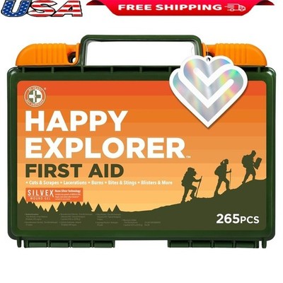 265 Piece Outdoor First Aid Kit Camping Hiking Travel Silvex Wound Gel New