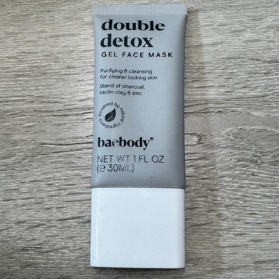 New Baebody Double Detox Gel Face Mask Charcoal Kaolin Clay Zinc 1oz 30ml