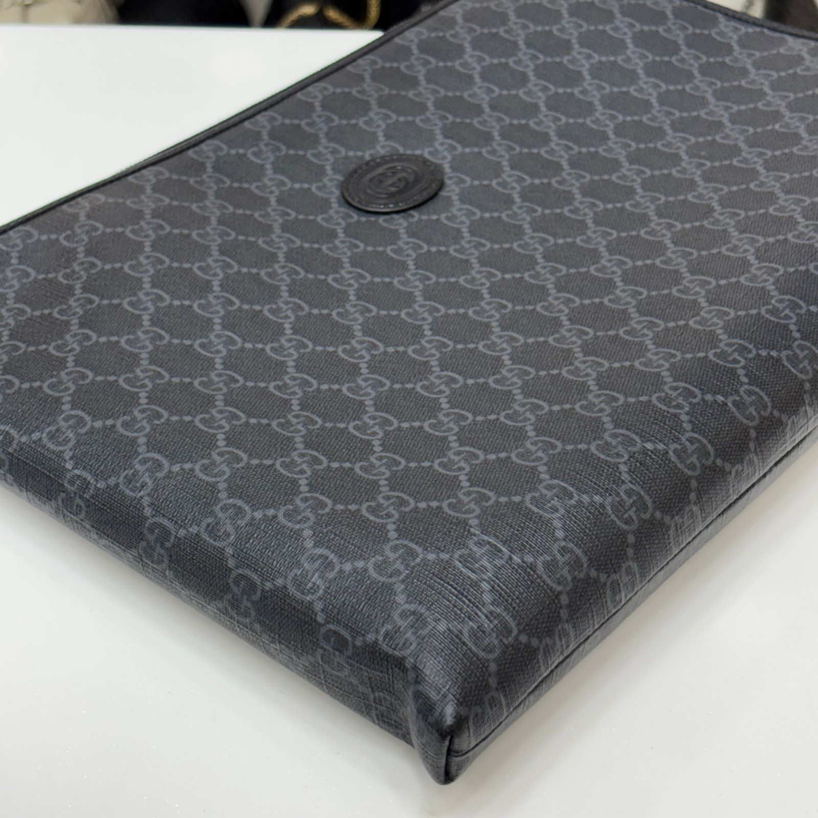 Gucci GG Interlocking Medium Document Black Clutc… - image 5