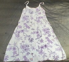 Vintage Monsoon Floral Slip Dress  Cream Lilac 12