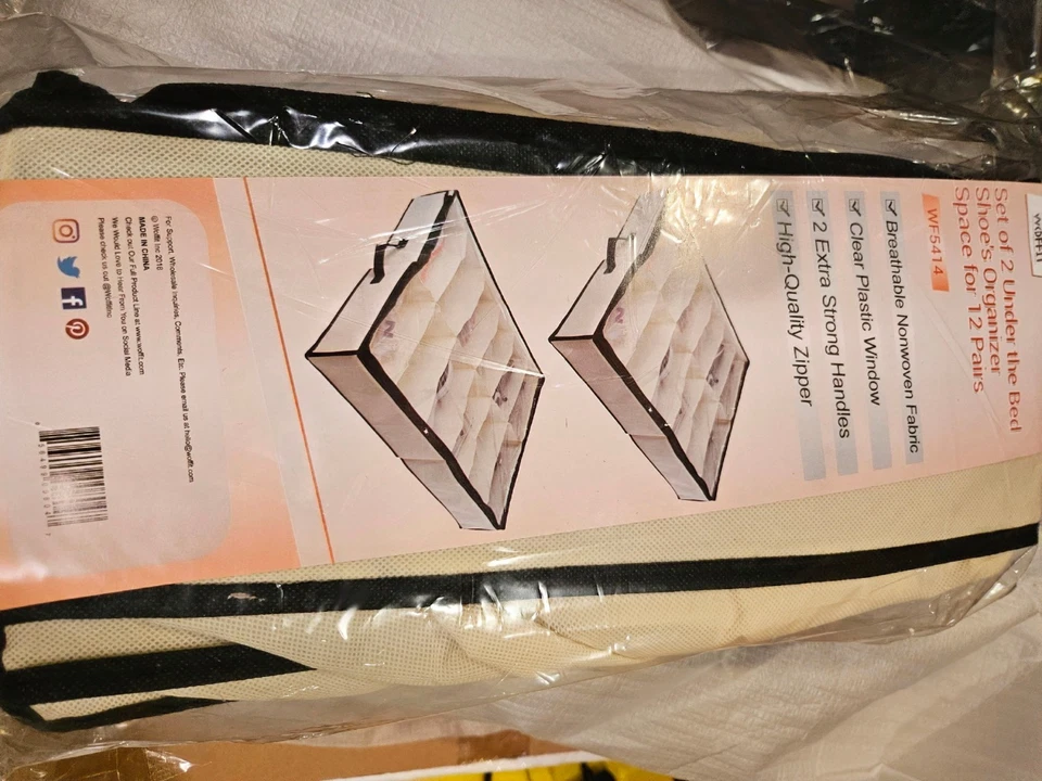 Woffit Under Bed Shoe Storage Organizer Set of 2 Containers, Each Fit 12 Shoes - Image 3 of 4