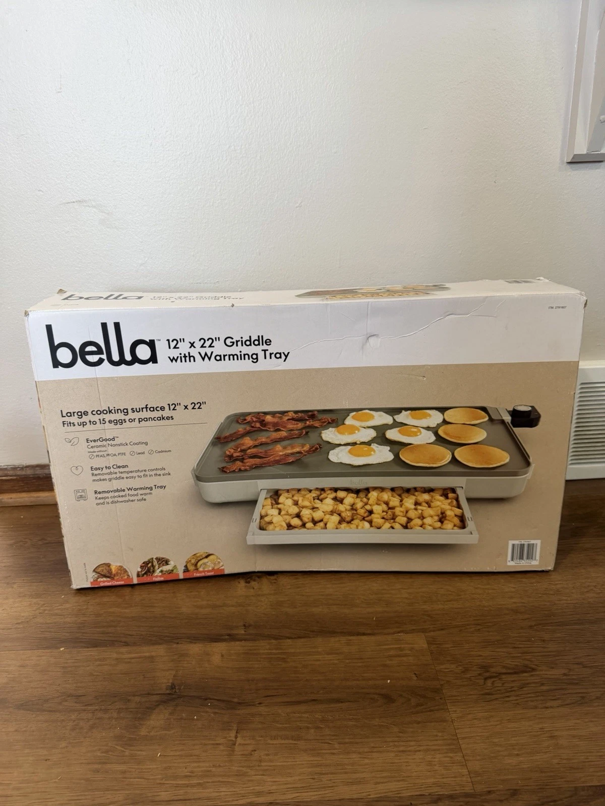 Bella 12x22 Electric Griddle 1500W Non-Stick Temp Control Warming Tray