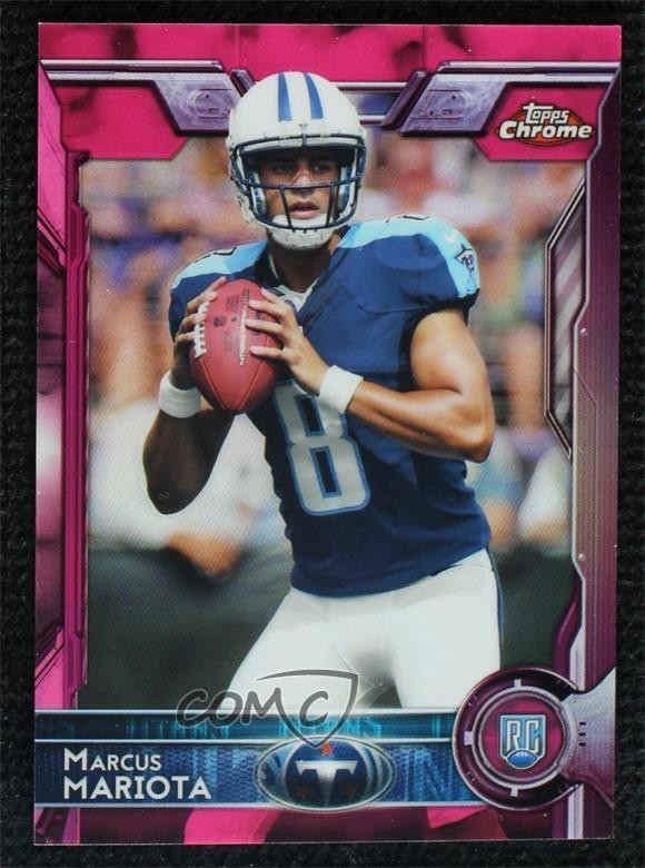 2015 Topps Chrome Rookies BCA Pink Refractor 13/399 Marcus Mariota #150 2bw