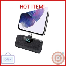 Compact USB-C Power Bank 5200mAh with LCD Display - Compatible with iPhone, Sams