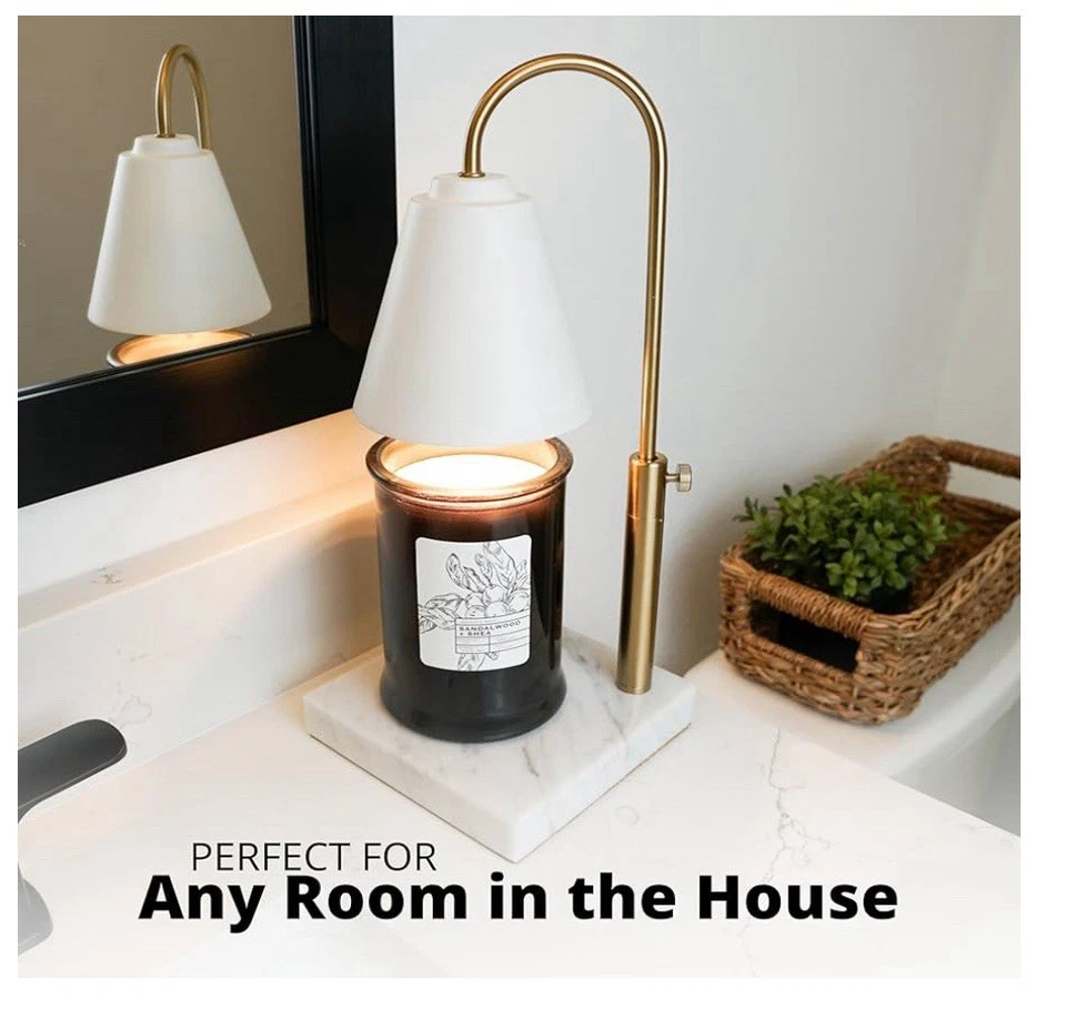 Calentamiento de velas Huoli con atenuador - Calentador de velas eléctrico ajustable base de mármol Foto 3 de 4