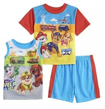 Paw Patrol Heroes Rescue Vehicle Toddler Boy's 3-Piece Pajama Shorts Set Size 3T