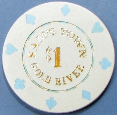 Sam's Town Gold River. $1 Casino Chip. Jackpot, NV. 22b.