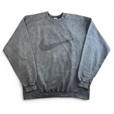 Vintage Nike Made is USA FADED ACID WASH BIG SWOOSH CREWNECK SIZE L