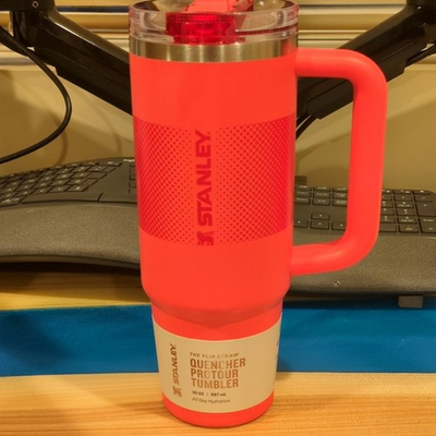 #ad Stanley Quencher Protour Tumbler 30oz Hot Coral Fade Insulated With Handle $35.00