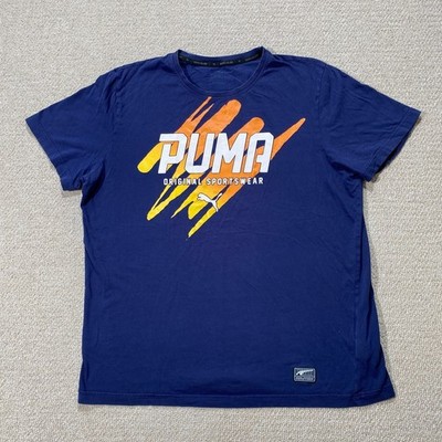 Puma T Shirt Mens XL Slim Fit Navy Blue Sports Featherweight Tee
