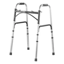 Uimoso Folding Walker Aluminum Mobility Walker Aid with Adjustable Height 350LBS