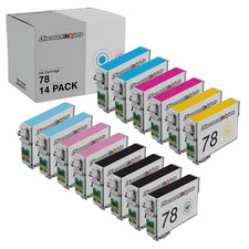 14PK T078 COLOR BLACK for EPSON 78 Ink Cartridge Set Stylus R260 R280 R380 RX580