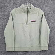 Vineyard Vines Sweatshirt Boys S Small 8-10 Green Quarter Zip Fleece Pullover