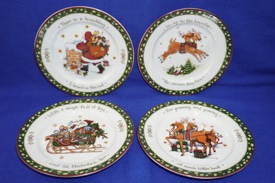Portmeirion A Christmas Story (4) Bread & Butter Plates, 6 3/8'' NWT (B18)