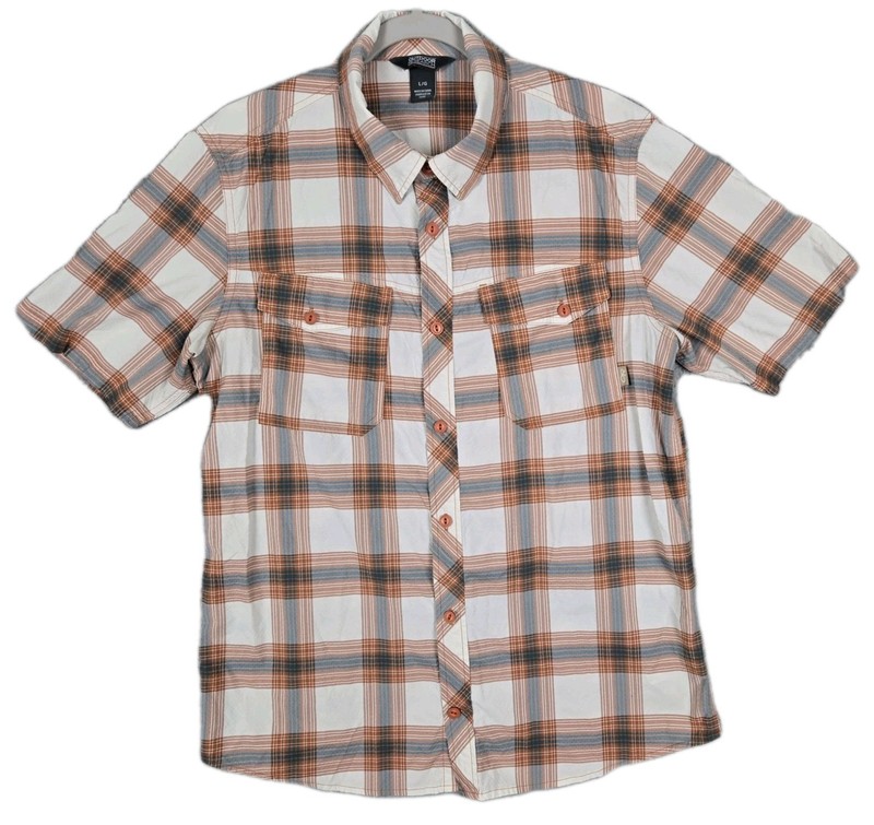 Outdoor Research Mens Size Large Wanderer S/S Shirt Plaid Pockets Hiking Outdoor