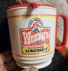 Vintage Pre-Mom Wendy’s Old Fashioned Hamburgers Spill-Proof Coffee Mug Estate  — photo 1