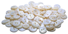 100 Vintage Round 2 Hole 11mm .43 Inch Button Natural Mother Of Pearl MOPS16