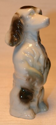 Ceramic Sitting Up Dachshund Figure~Porcelain~4''~Bone China Spaniel Dog Figurine