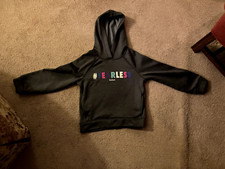 Reebok Girls Graphic Performance Hoodie  Motivational Fearless Size XS Gray
