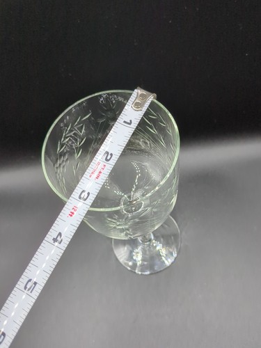 Glastonbury Lotus "Delores" Etch Wine Glass 7 5/8" Vtg RARE Cut Base & Stem - Picture 19 of 20