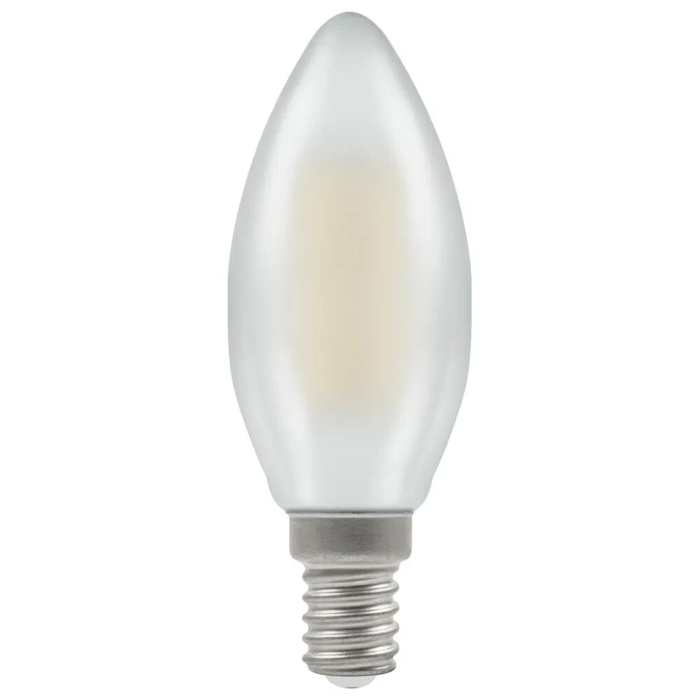 5 x SES Cool White Candle LED 5W = 40W Dimmable Pearl Crompton 4000k 15593