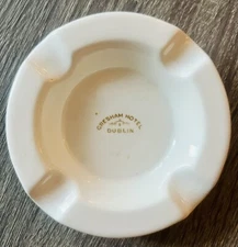 Vintage Ashtray Gresham Hotel Dublin 5" Ceramic Ashtray Dunn Bennett Co Ltd